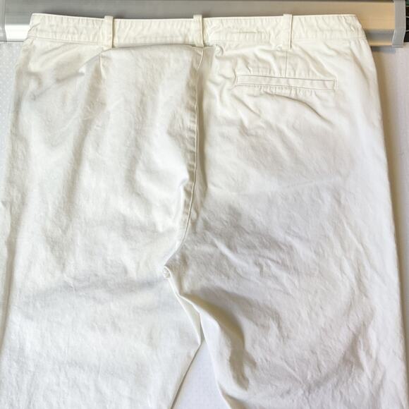 Lauren Ralph Women Pants 12 White Chino Zipper 30" Inseam Mid Rise Straight - Picture 9 of 10